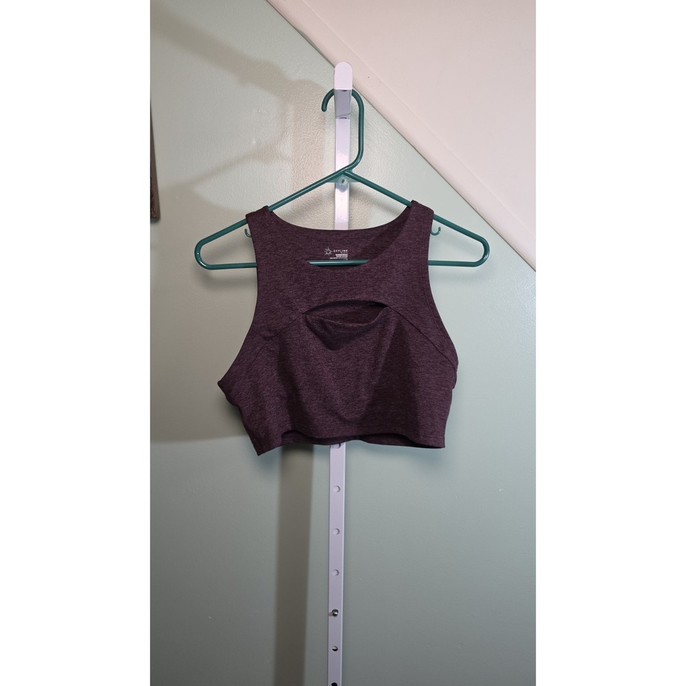 Offline by Aerie The Hugger Heathered Burgundy Keyhole Cutout Longline Large